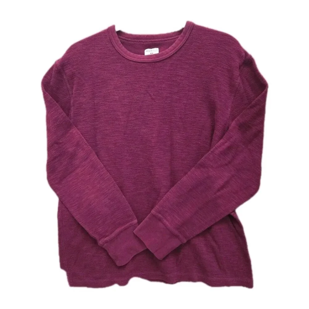 Merona Sweater Crew Neck Men's Size Medium Burgundy Red 100% Cotton